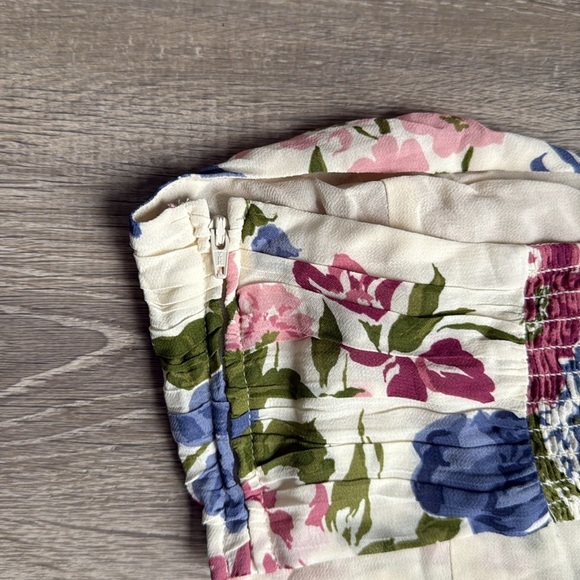 NEW Reformation Riya Cutout Floral-print Crepe Midi Dress - White 4 - Picture 15 of 16